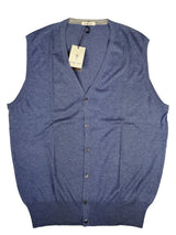 LBM 1911 Sweater Medium/50, Soft heather blue Cardigan Vest Silk/Cashmere