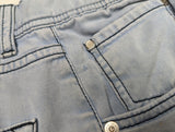 Kiton Jeans 34 Washed Faded Blue Cotton Damaged