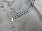 Kiton Jeans 34 Washed Faded Blue Cotton Damaged