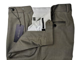 Luigi Bianchi Lubiam Trousers 34 Light Sage Green Pleated front Full Leg Wool