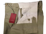 Luigi Bianchi Trousers 34 Celery Green Pleated front Full Leg Wool