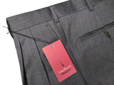 Luigi Bianchi Trousers 34 Light Charcoal Pleated front Full Leg Wool