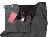 Luigi Bianchi Trousers 34 Light Charcoal Pleated front Full Leg Wool