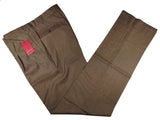 Luigi Bianchi Trousers 36 Light Brown Pleated front Full Leg Wool