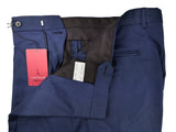 Luigi Bianchi Trousers 36 Cobalt Blue Pleated front Full Leg Wool