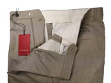 Luigi Bianchi Trousers 38 Light Greyish Beige Pleated front Full Leg Wool