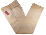Luigi Bianchi Trousers 36 Cream Flat front Full Leg Wool