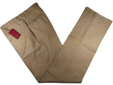 Luigi Bianchi Trousers 36 Beige Flat front Full Leg Wool