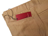 Luigi Bianchi Trousers 38 British Tan Flat front Full Leg Wool