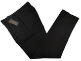 Luigi Bianchi Lubiam Trousers 40 Dark Brown Pleated front Straight Leg Wool