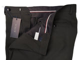 Luigi Bianchi Lubiam Trousers 34 Dark Brown Pleated front Straight Leg Wool