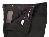 Luigi Bianchi Lubiam Trousers 40 Dark Brown Pleated front Straight Leg Wool