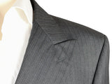 Luigi Bianchi LUBIAM Suit 42R Mid Grey Sky Striped Double breasted Wool REDA