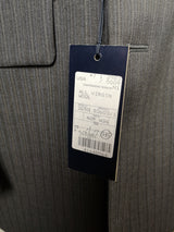 Luigi Bianchi LUBIAM Suit 42R Mid Grey Sky Striped Double breasted Wool REDA