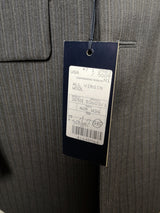 Luigi Bianchi LUBIAM Suit 42R Mid Grey Sky Striped Double breasted Wool REDA
