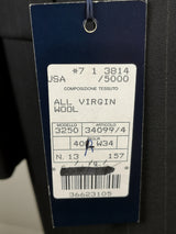 Luigi Bianchi LUBIAM Suit 40L Navy Pinstripes Double Breasted Wool