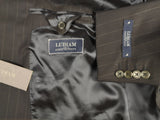Luigi Bianchi LUBIAM Suit 40L Navy Pinstripes Double Breasted Wool