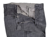 Luigi Bianchi LBM Suit 42R Greyish Blue Striped 2-button Linen/Cotton