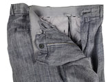 Luigi Bianchi LBM Suit 44R Blue/White Multi-Striped 2-button Linen/Cotton