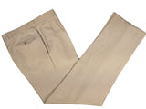 Luigi Bianchi LUBIAM Suit 44L Light Tan with White stripes 2-Button Linen/Silk