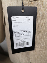 Luigi Bianchi Suit 43/44R Tan Herringbone 2-Button Heavy Linen
