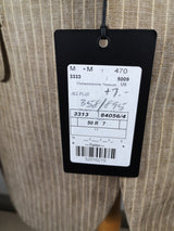Luigi Bianchi Suit 39/40R Tan with White stripes 3-Button Linen
