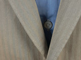 LBM 1911 Suit 41R/42R Beige Herringbone 2-Button Cotton/Silk