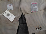 LBM 1911 Suit 41R/42R Beige Herringbone 2-Button Cotton/Silk