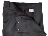 Luigi Bianchi Suit 40R Charcoal White/Blue Striped 3-Button 140's Wool