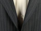 Luigi Bianchi Suit 40R Navy Blue Twin Striped 3-Button Wool Delfino