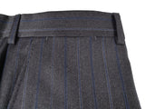 Luigi Bianchi Suit 40R Charcoal Blue Stripes 3-Button Wool Zegna