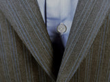 Luigi Bianchi LUBIAM Suit 40R Charcoal with Blue Stripes 2-Button Wool VBC
