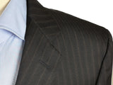 Luigi Bianchi LUBIAM Suit 40R Soft Black Brown Stripes 3-Button 120's Wool