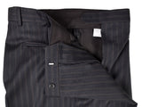 Luigi Bianchi LUBIAM Suit 40R Soft Black Brown Stripes 3-Button 120's Wool