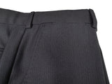 Luigi Bianchi LUBIAM Suit 40R Soft Black Hairline Stripes 3-Button Wool Reda
