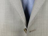 Luigi Bianchi Lubiam Suit 42R Light Greyish Beige Striped 3-button 110's Wool