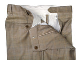Luigi Bianchi Suit 42R Tan Plaid 3-button 120's Wool