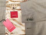 Luigi Bianchi Suit 42R Brownish Taupe Glen Plaid 3-button 120's Wool