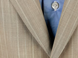Luigi Bianchi Suit 42R Light Tan Striped 2-button 130's Wool