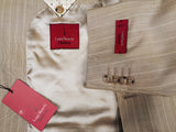 Luigi Bianchi Suit 42R Light Tan Striped 2-button 130's Wool