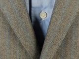 Luigi Bianchi Lubiam Suit 42R Earthy Grey Blue Striped 2-button Wool