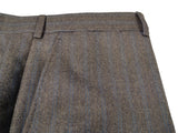 Luigi Bianchi Lubiam Suit 42R Earthy Grey Blue Striped 2-button Wool