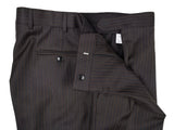 Luigi Bianchi Suit 42R Charcoal Brown Striped 3-button Wool