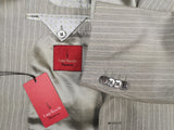 Luigi Bianchi Suit 42R Light Grey Striped 3-button 120's Wool