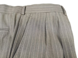 Luigi Bianchi Suit 42R Light Grey Striped 3-button 120's Wool