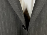 Luigi Bianchi Suit 42R Black Subtle Striped 3-button Wool