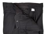 Luigi Bianchi Suit 42R Black Subtle Striped 3-button Wool