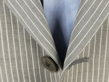 Luigi Bianchi Lubiam Suit 38R Mid Grey Striped 3-Button Wool
