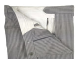 Luigi Bianchi Lubiam Suit 38R Mid Grey Striped 3-Button Wool