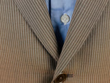 Luigi Bianchi Suit 42R Mid Brown Striped 2-button Wool/Mohair VBC